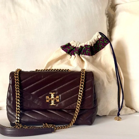 Tory Burch Small Kira Chevron Leather Shoulder Bag in Tempranillo - EUC - Picture 2 of 2